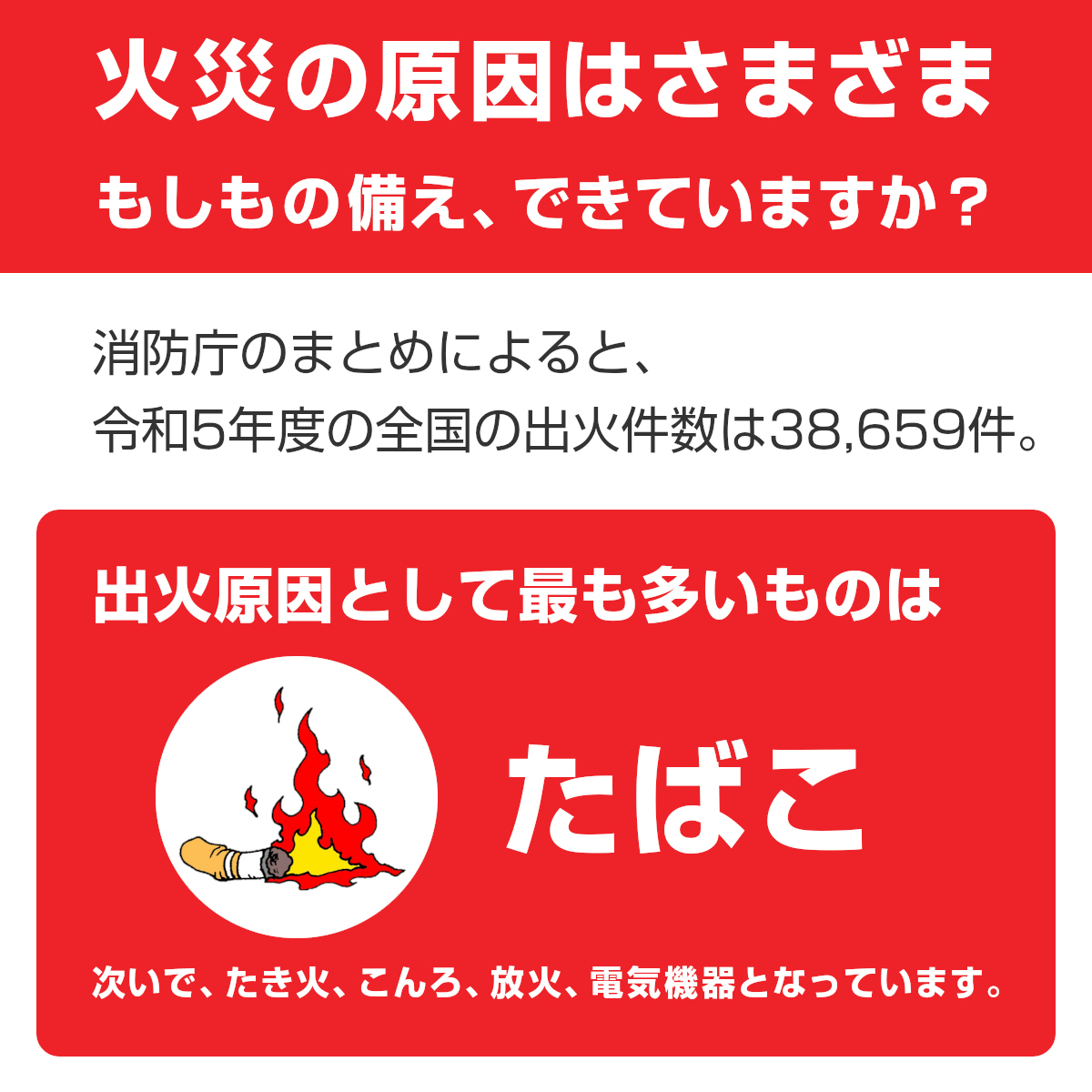 火災の原因はさまざま