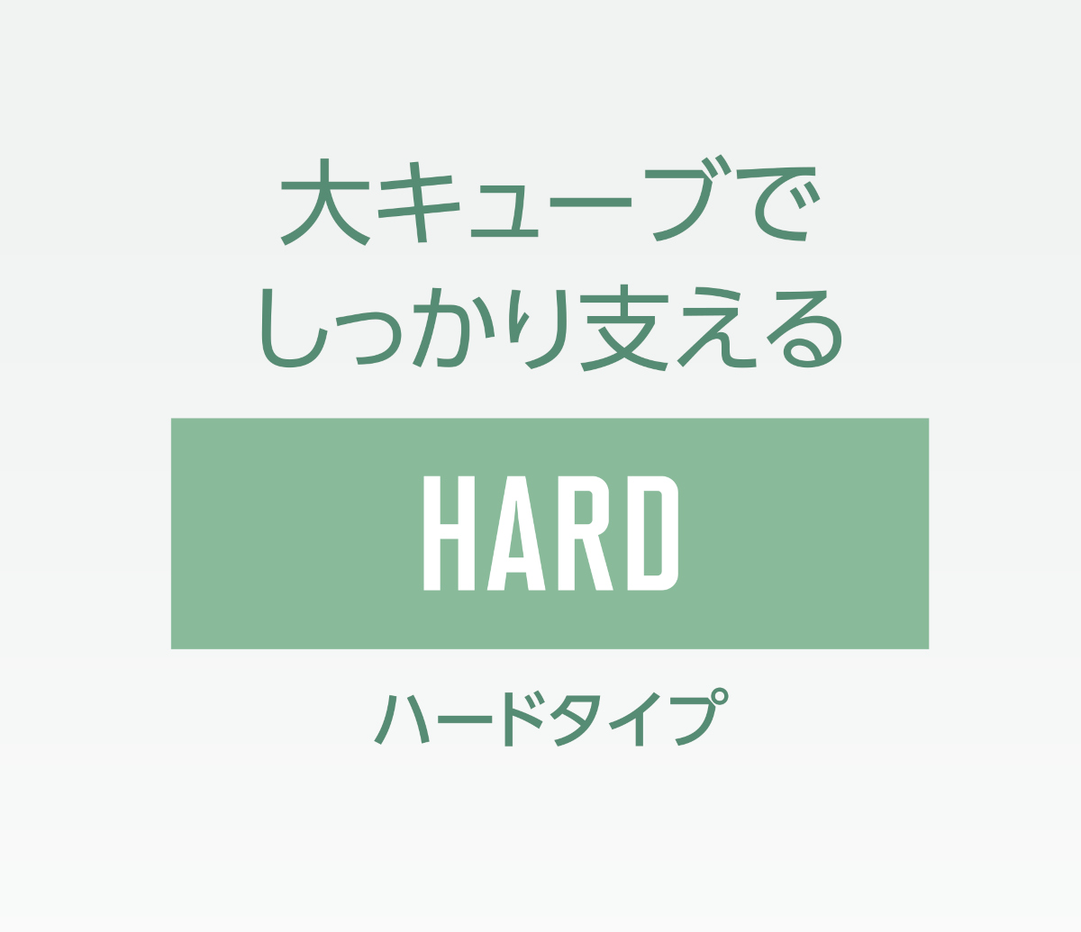 大キューブでしっかり支えるハードタイプ